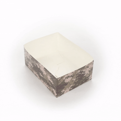 Bio Tek Rectangle Camouflage Paper Sandwich / Burger Open Tray - 8 1/2" x 6" x 3 1/2" - 100 count box