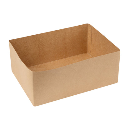 Bio Tek Rectangle Kraft Paper Sandwich / Burger Open Tray - 8 1/2" x 6" x 3 1/2" - 100 count box