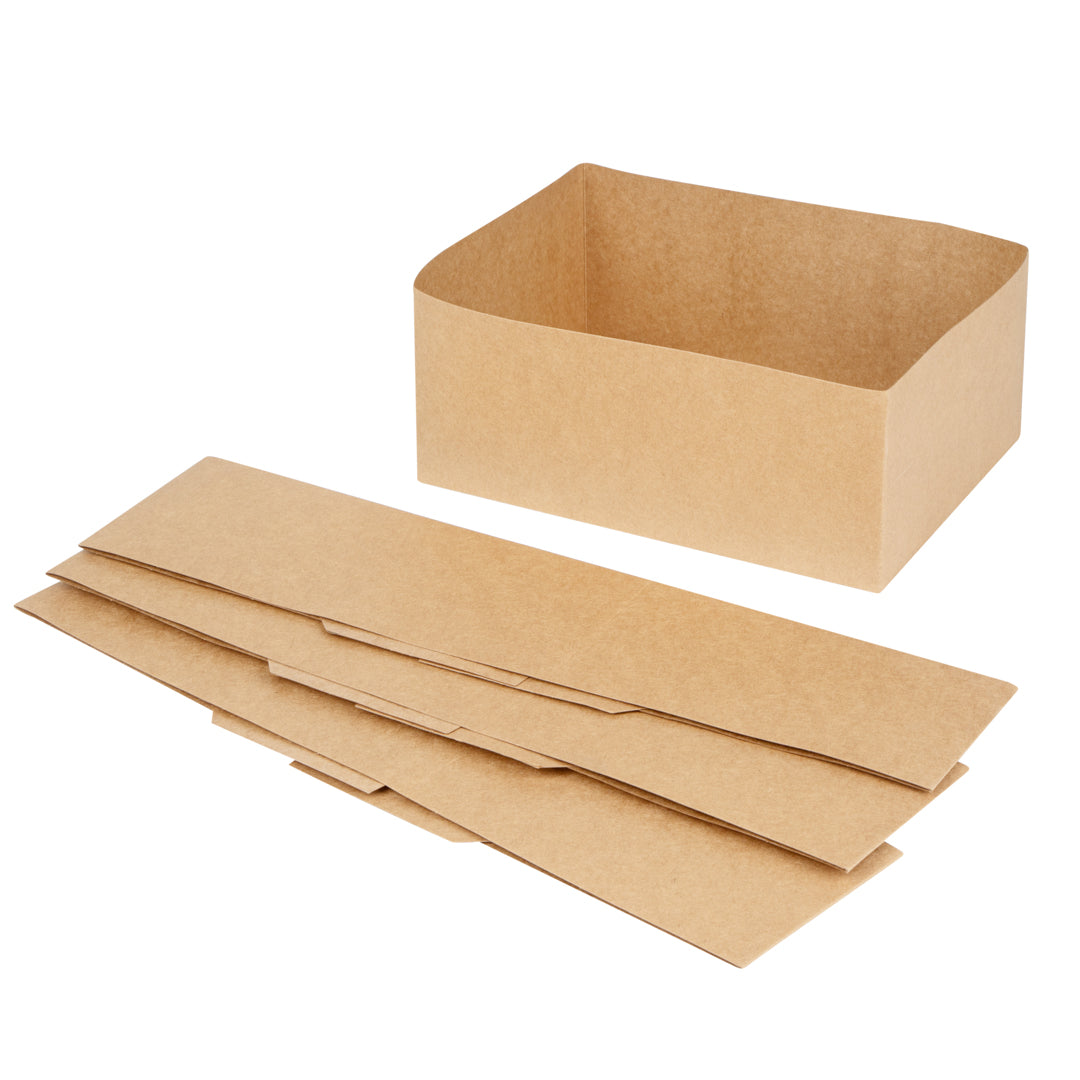 Bio Tek Rectangle Kraft Paper Sandwich / Burger Open Tray - 8 1/2" x 6" x 3 1/2" - 100 count box