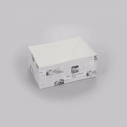Bio Tek Rectangle Newsprint Paper Sandwich / Burger Open Tray - 8 1/2" x 6" x 3 1/2" - 100 count box