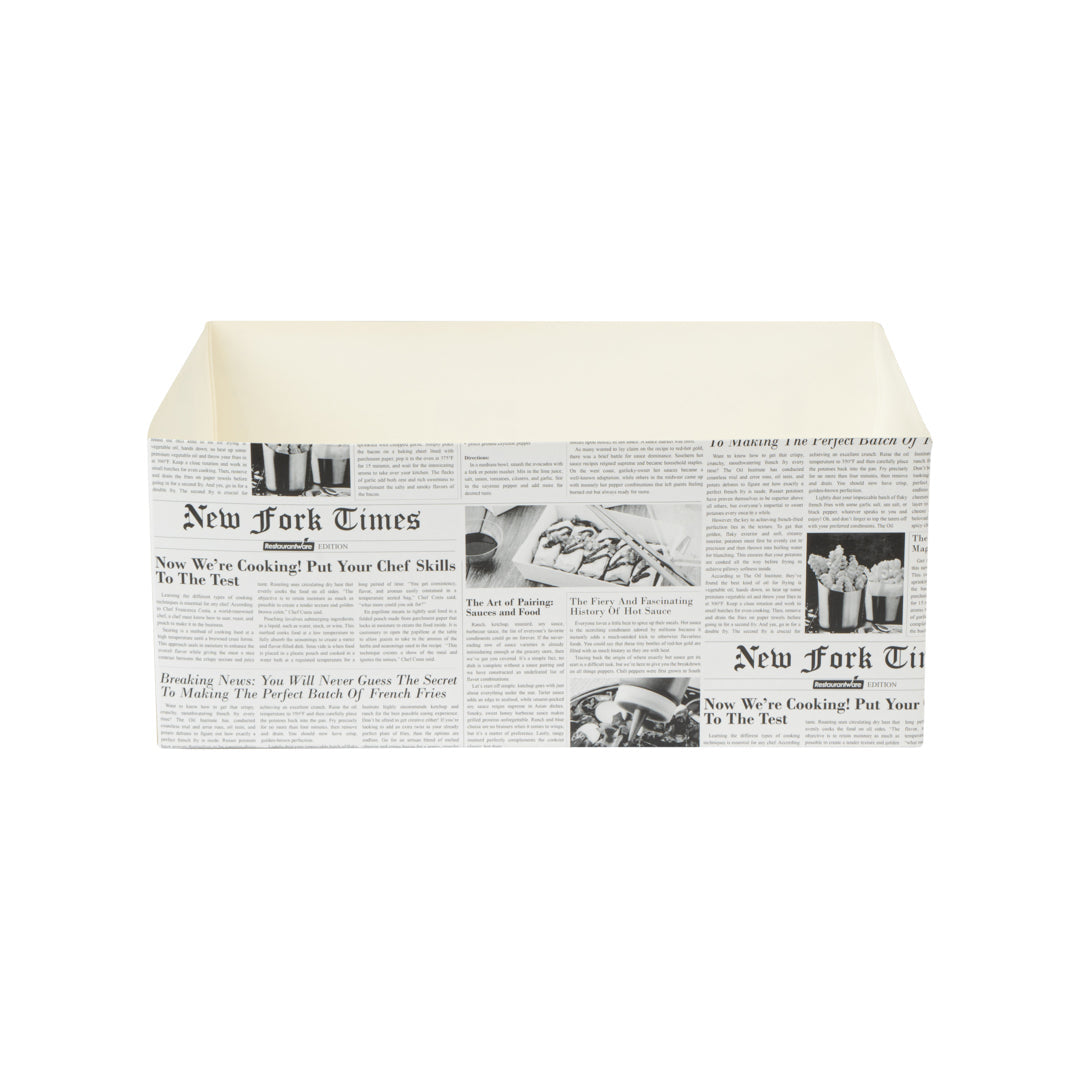 Bio Tek Rectangle Newsprint Paper Sandwich / Burger Open Tray - 8 1/2" x 6" x 3 1/2" - 100 count box