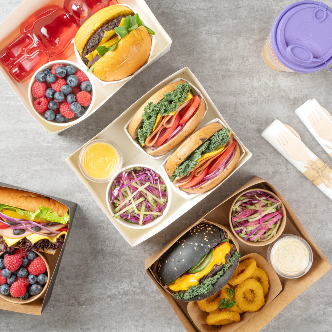 Bio Tek Rectangle Newsprint Paper Sandwich / Burger Open Tray - 8 1/2" x 6" x 3 1/2" - 100 count box