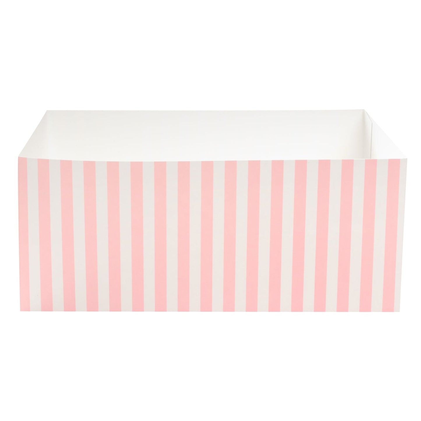 Bio Tek Rectangle Pink and White Stripe Paper Sandwich / Burger Open Tray - 8 1/2" x 6" x 3 1/2" - 100 count box