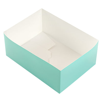 Bio Tek Rectangle Turquoise Paper Sandwich / Burger Open Tray - 8 1/2" x 6" x 3 1/2" - 100 count box