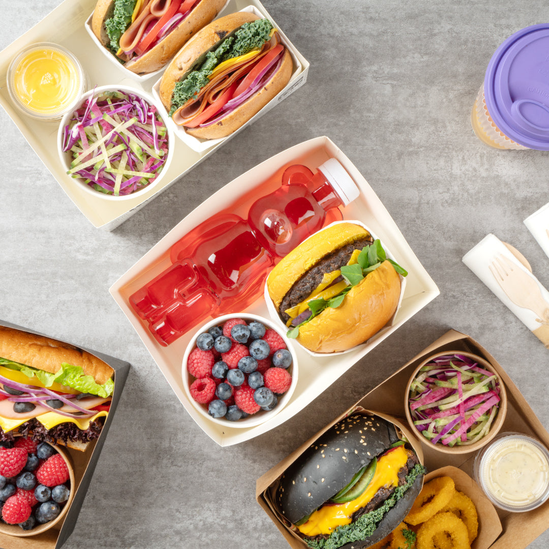 Bio Tek Rectangle White Paper Sandwich / Burger Open Tray - 8 1/2" x 6" x 3 1/2" - 100 count box
