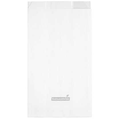 Bag Tek White Paper Small Bread Bag - with Side Window - 4 3/4" x 2 3/4" x 8 1/2" - 100 count box