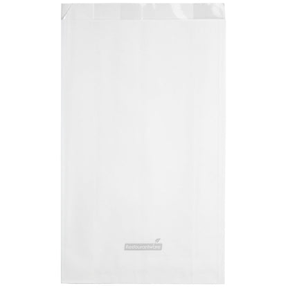 Bag Tek White Paper Medium Bread Bag - with Side Window - 6" x 2 1/2" x 10" - 100 count box
