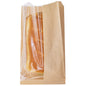 Bag Tek Kraft Paper Large Bread Bag - Side Window - 6" x 2 3/4" x 11 1/2" - 100 count box