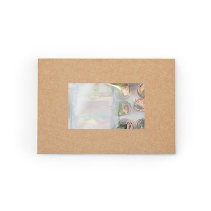 Slide Tek Rectangle Kraft Paper Catering Tray - with Window - 17 3/4" x 12 1/4" x 3 1/4" - 10 count box