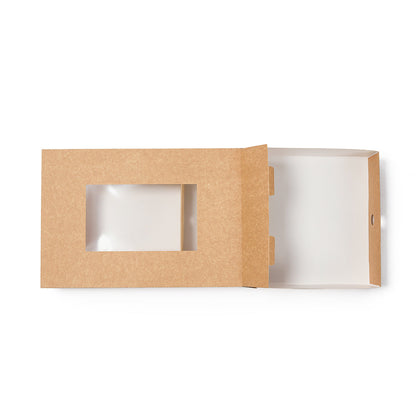 Slide Tek Rectangle Kraft Paper Catering Tray - with Window - 17 3/4" x 12 1/4" x 3 1/4" - 10 count box