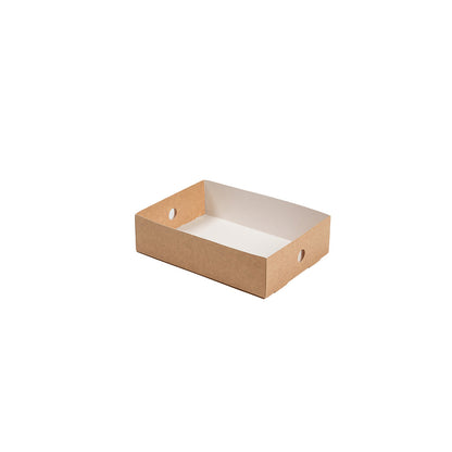 Slide Tek Rectangle Kraft Paper Medium Insert - Fits Catering Tray - 12" x 8 3/4" x 3 1/4" - 10 count box