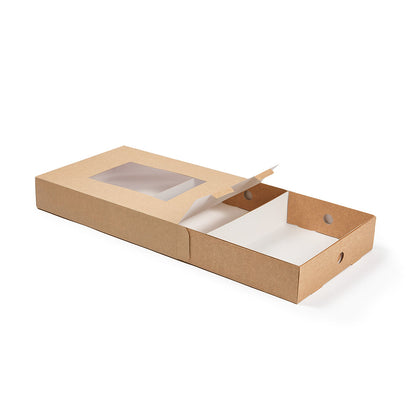 Slide Tek Rectangle Kraft Paper Medium Insert - Fits Catering Tray - 12" x 8 3/4" x 3 1/4" - 10 count box