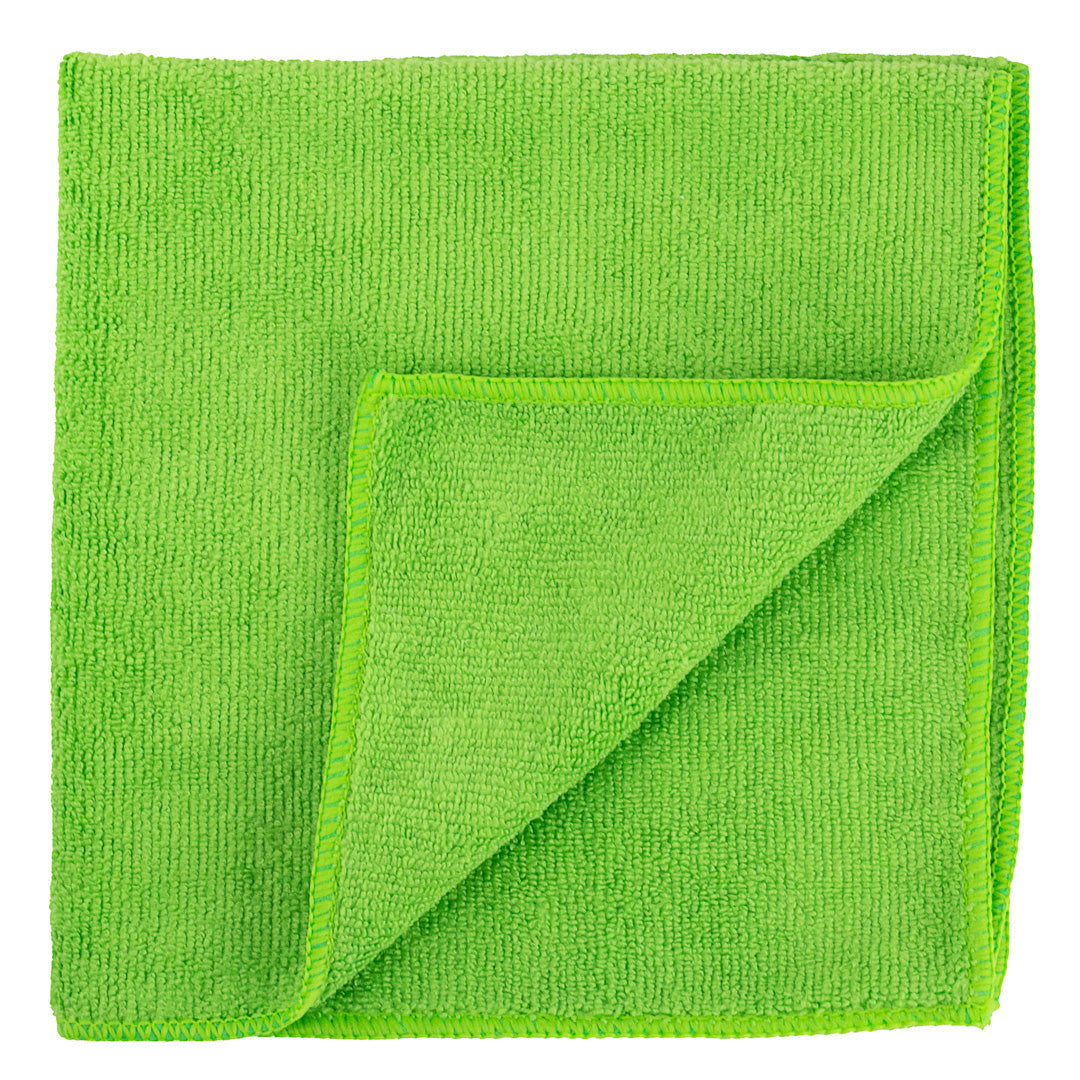 Clean Tek Professional Green Microfiber Cleaning Cloth - 16" x 16" - 10 count box