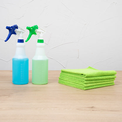 Clean Tek Professional Green Microfiber Cleaning Cloth - 16" x 16" - 100 count box