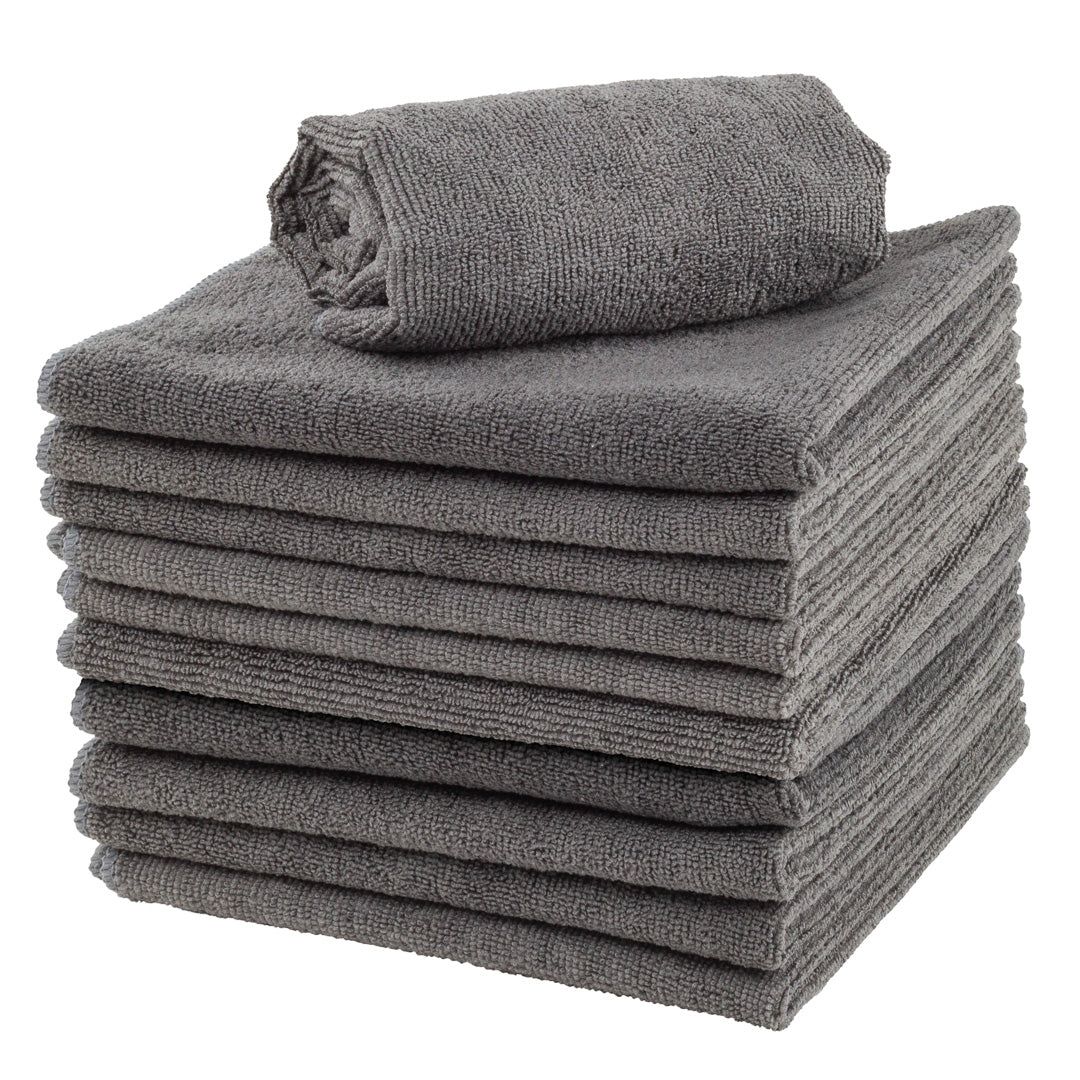 Clean Tek Professional Gray Microfiber Cleaning Cloth - 16" x 16" - 100 count box