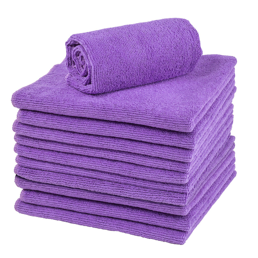 Clean Tek Professional Purple Microfiber Cleaning Cloth - 16" x 16" - 100 count box
