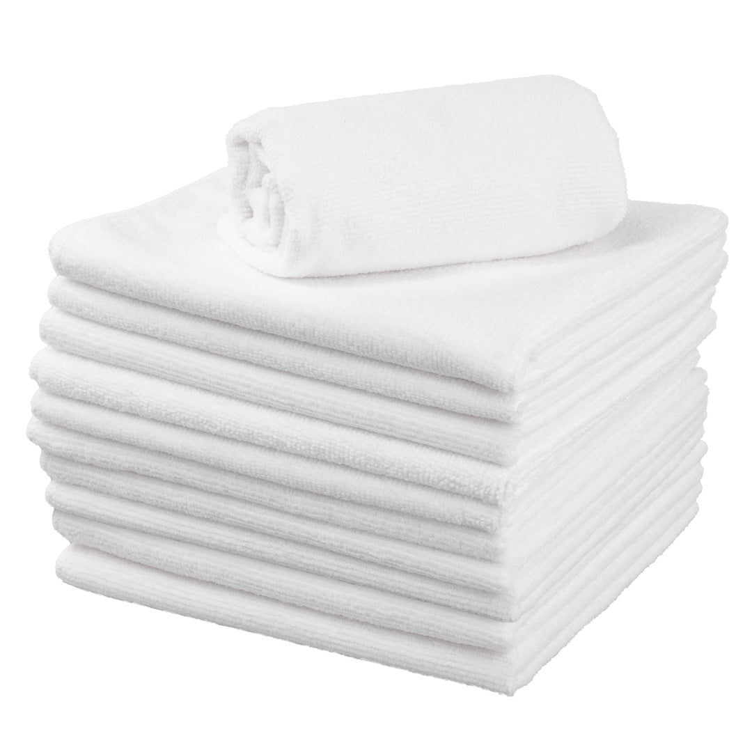 Clean Tek Professional White Microfiber Cleaning Cloth - 16" x 16" - 100 count box