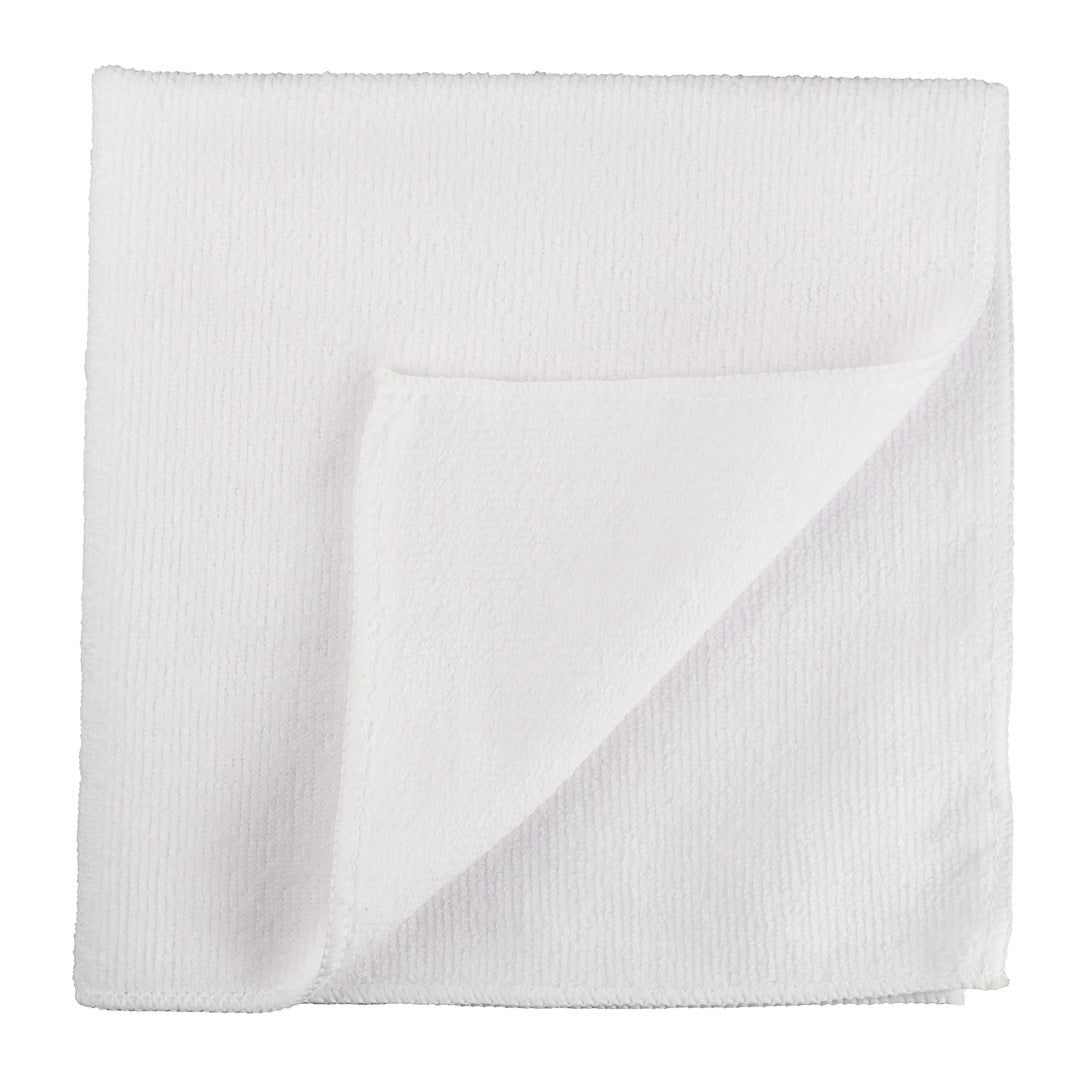 Clean Tek Professional White Microfiber Cleaning Cloth - 16" x 16" - 100 count box