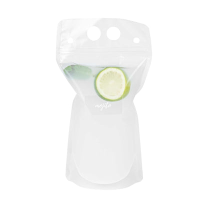 Label Tek Plastic Mojito Label - Clear with White Font, Water-Resistant - 2" x 1" - 100 count box