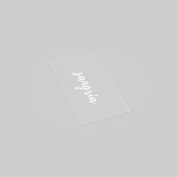 Label Tek Plastic Sangria Label - Clear with White Font, Water-Resistant - 2" x 1" - 100 count box