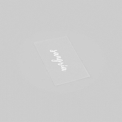 Label Tek Plastic Sangria Label - Clear with White Font, Water-Resistant - 2" x 1" - 100 count box