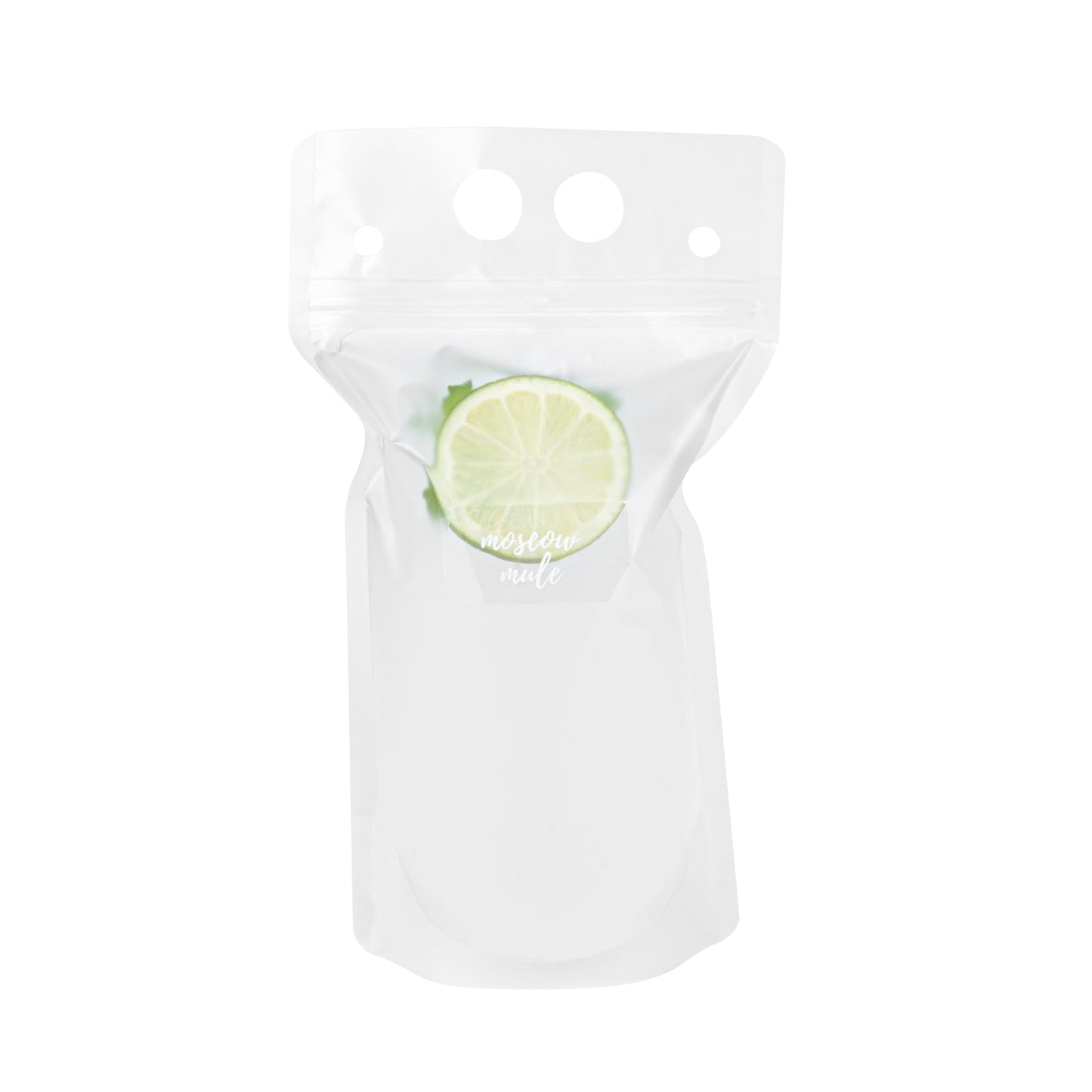 Label Tek Plastic Moscow Mule Label - Clear with White Font, Water-Resistant - 2" x 1" - 100 count box
