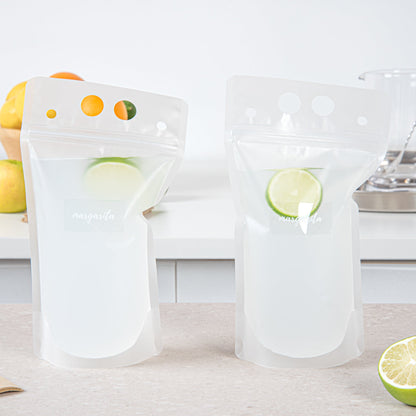Label Tek Plastic Margarita Label - Clear with White Font, Water-Resistant - 2" x 1" - 100 count box