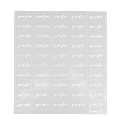 Label Tek Plastic Green Glow Label - Clear with White Font, Water-Resistant - 2" x 1" - 100 count box