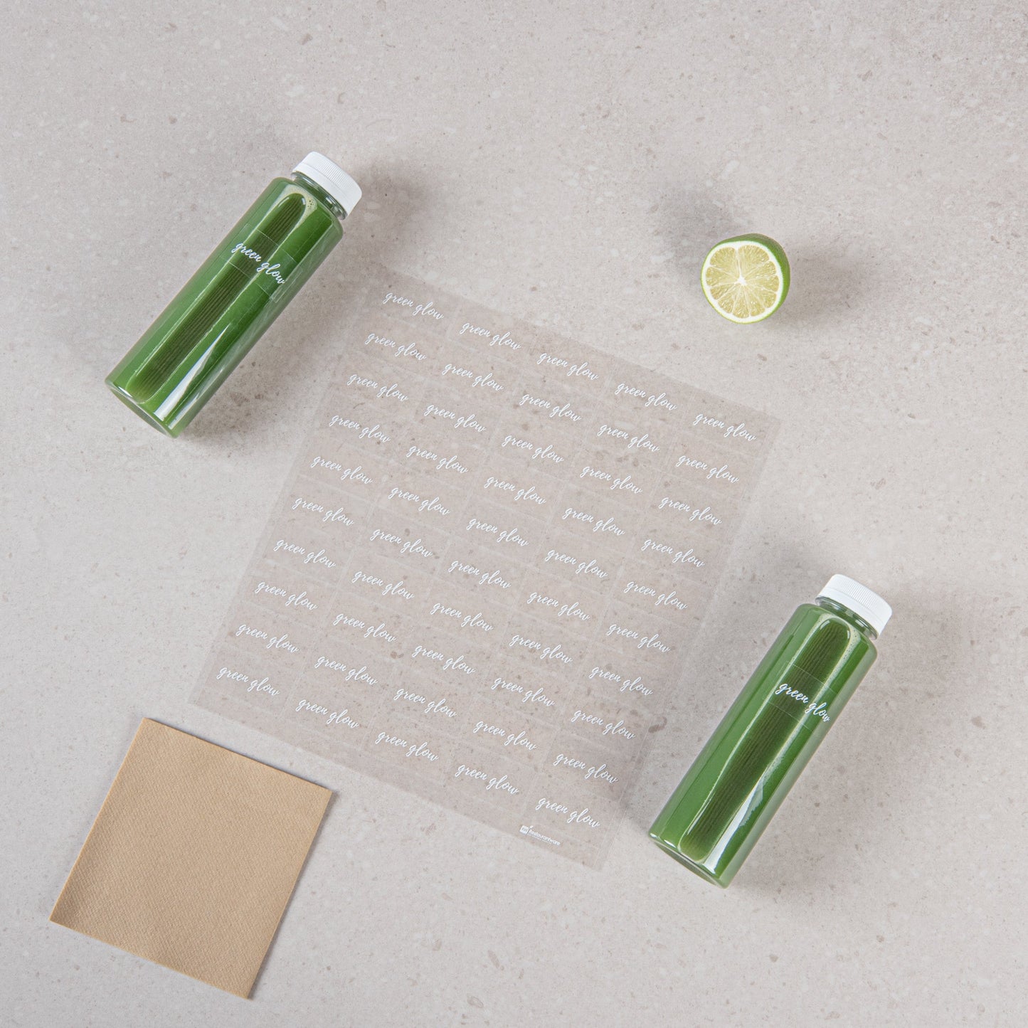 Label Tek Plastic Green Glow Label - Clear with White Font, Water-Resistant - 2" x 1" - 100 count box