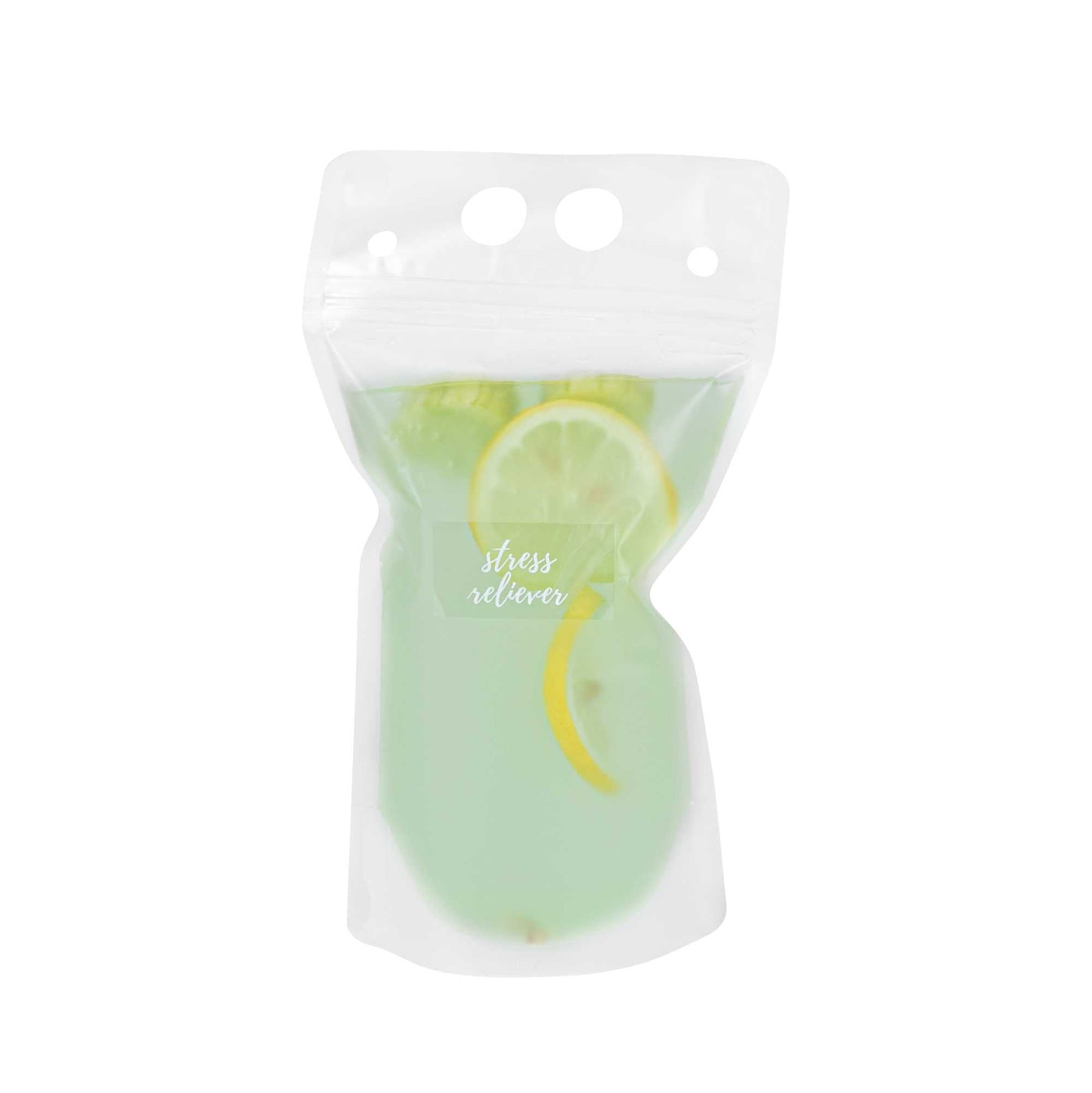 Label Tek Plastic Stress Reliever Label - Clear with White Font, Water-Resistant - 2" x 1" - 100 count box