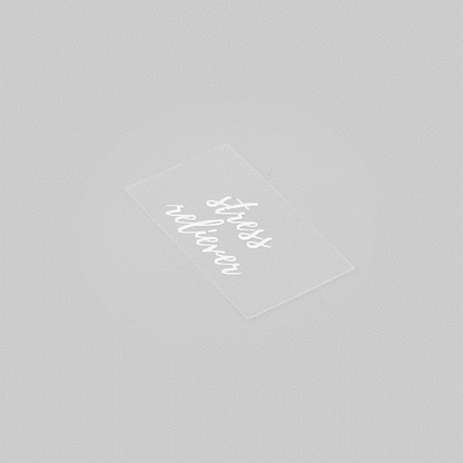 Label Tek Plastic Stress Reliever Label - Clear with White Font, Water-Resistant - 2" x 1" - 100 count box