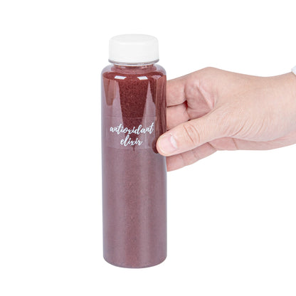 Label Tek Plastic Antioxidant Elixir Label - Clear with White Font, Water-Resistant - 2" x 1" - 100 count box