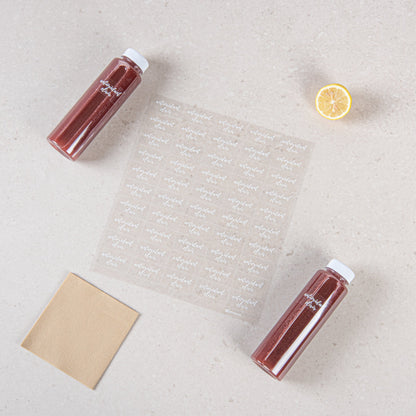 Label Tek Plastic Antioxidant Elixir Label - Clear with White Font, Water-Resistant - 2" x 1" - 100 count box