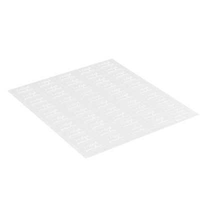 Label Tek Plastic 5 O'Clock Somewhere Label - Clear with White Font, Water-Resistant - 2" x 1" - 100 count box