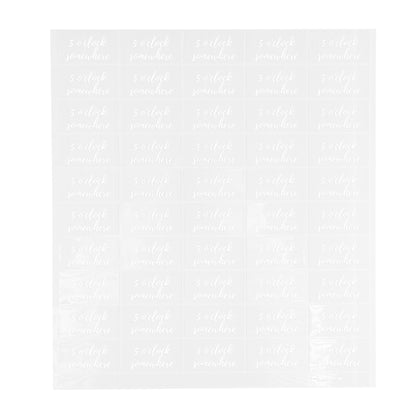 Label Tek Plastic 5 O'Clock Somewhere Label - Clear with White Font, Water-Resistant - 2" x 1" - 100 count box