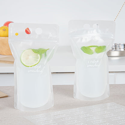 Label Tek Plastic 5 O'Clock Somewhere Label - Clear with White Font, Water-Resistant - 2" x 1" - 100 count box