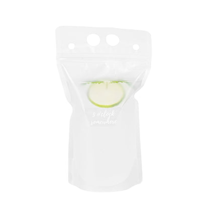 Label Tek Plastic 5 O'Clock Somewhere Label - Clear with White Font, Water-Resistant - 2" x 1" - 100 count box