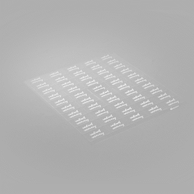Label Tek Radiant Recovery Label - Clear with White Font, Water-Resistant - 2" x 1" - 100 count box
