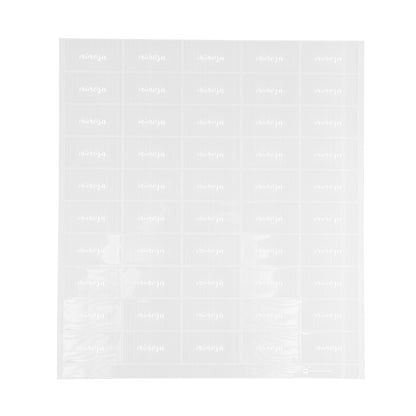 Label Tek Plastic Mimosa Label - Clear with White Font, Water-Resistant - 2" x 1" - 100 count box