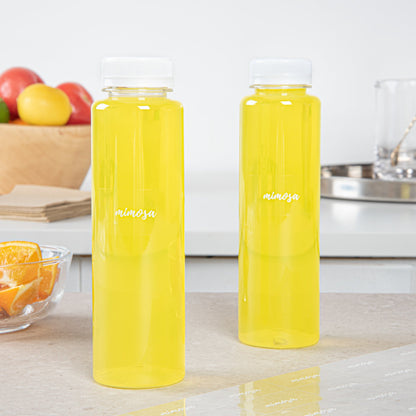 Label Tek Plastic Mimosa Label - Clear with White Font, Water-Resistant - 2" x 1" - 100 count box