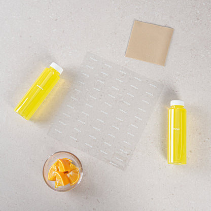Label Tek Plastic Mimosa Label - Clear with White Font, Water-Resistant - 2" x 1" - 100 count box