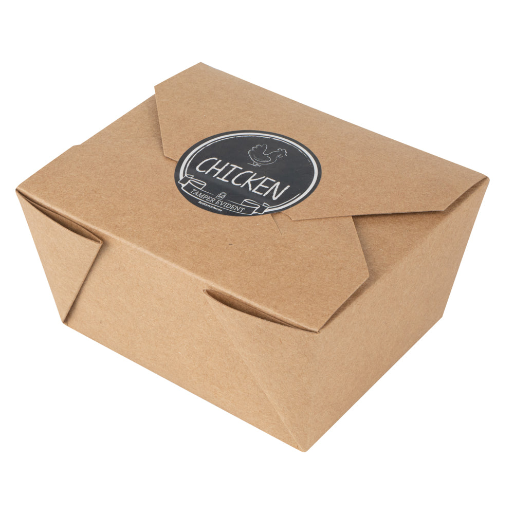 Label Tek Plastic Chicken Label - Black with White Font, Tamper-Evident - 2" x 2" - 500 count box
