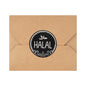 Label Tek Plastic Halal Label - Black with White Font, Tamper-Evident - 2" x 2" - 500 count box