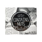 Label Tek Plastic Contains Nuts Label - Black with White Font, Tamper-Evident - 2" x 2" - 500 count box
