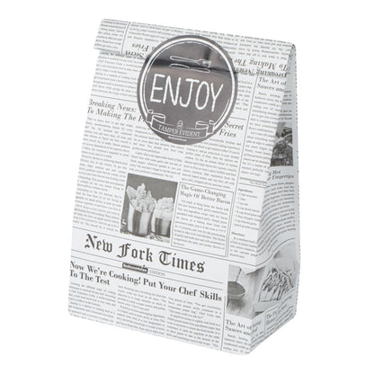Label Tek Plastic Enjoy Label - Black with White Font, Tamper-Evident - 2" x 2" - 500 count box
