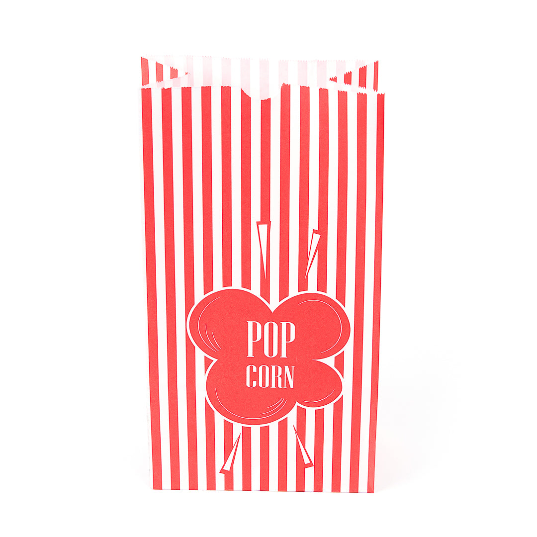 Bag Tek 2 oz Red Paper Popcorn Bag - 5 1/4" x 3" x 10" - 100 count box
