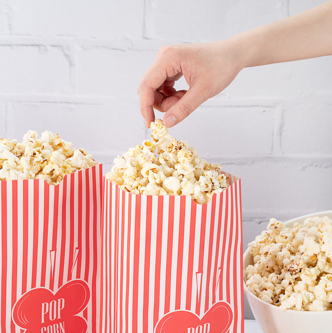 Bag Tek 2 oz Red Paper Popcorn Bag - 5 1/4" x 3" x 10" - 100 count box