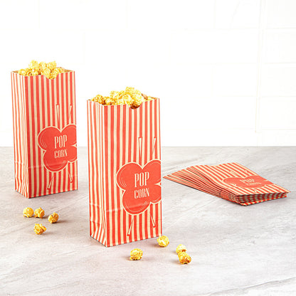 Bag Tek 2 oz Red and Kraft Paper Popcorn Bag - 5 1/4" x 3" x 10" - 100 count box