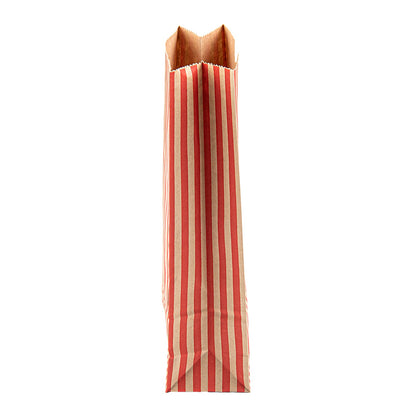 Bag Tek 2 oz Red and Kraft Paper Popcorn Bag - 5 1/4" x 3" x 10" - 100 count box