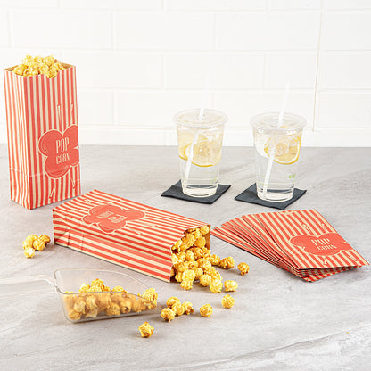 Bag Tek 2 oz Red and Kraft Paper Popcorn Bag - 5 1/4" x 3" x 10" - 100 count box